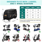 Upgraded Mobility Scooter Storage Cover, 600D Heavy Duty Scooter Weather Cover, Mobility Scooter Cover with Waterproof Strip, Anti-UV, Water Resistant - 56" x 27" x 39"