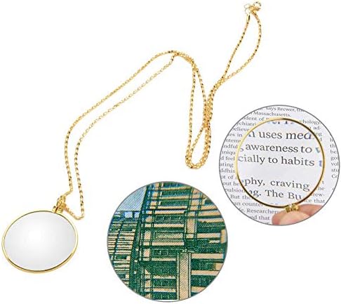Loupe, Magnifier Monocle Lens, 5X Magnifier Monocle Lens Necklace Magnifying Glass Loupe Magnifying Glass Pendant Necklace for, Monocle for Eye