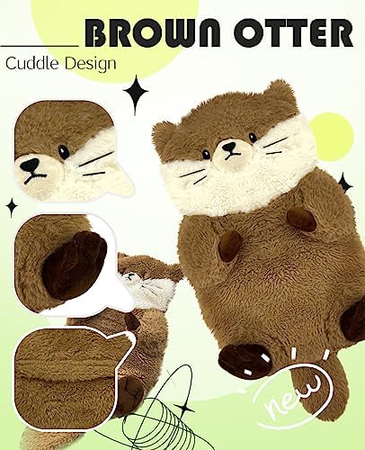 Microwave Heating Pad for Cramps Pain Relief, 15 * 8" Cozy Plush Microwavable Heating Pads for Back, Neck Shoulder, Cute Otter Microwave Stuffed Animal with Washable Cover,Unscented