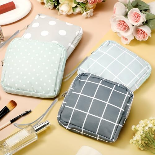 Paterr 12 Pcs Sanitary Napkin Storage Bag Set Including Portable Period Pouch Hand Wrist Strap Lanyard String Holder Tampons Holder Pouch First Period Gift for Teen Girls (Cute Style)