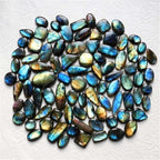10Pcs Natural Labradorite Crystal Pendant Polished Stone Healing Palm Irregular Stones Rainbow Healing Meditation Birthday Gifts AL-10PCKIT
