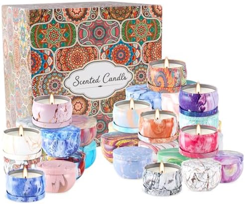 36 Packs Scented Candles Gift Set, Fragrances Candle for Women, 2.5 OZ Portable Jar Candle for for Spa, Yoga, Bath, Aromatherapy, Stress Relief.