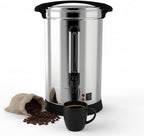 120 Cup Coffee Urn, 18L/4.8Gal Large Capacity Stainless Steel Hot Beverage Dispenser, Fast Brew Rapid Extraction, Commercial Coffee Maker for Party Buffet Catering