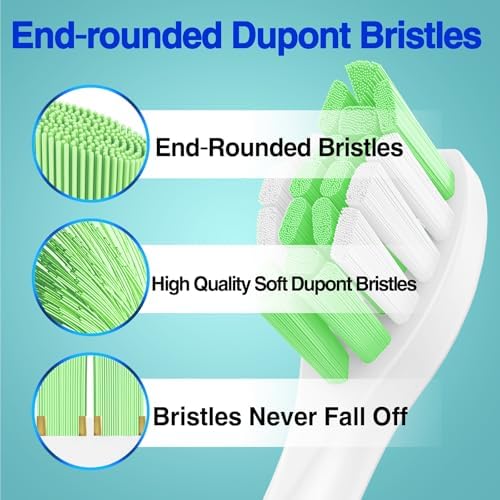 Fit for Sonicare Replacement Heads, Toothbrush Replacement Brush Heads Compatible with Philips Sonicare Click on Electric Toothbrush, 10 Pack, White