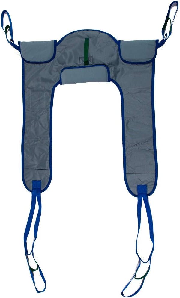 Patient Aid Toileting Sling with Color-Coded Lifting Straps, Medium 120-215 lbs Capacity, Full-Body Hoist & Patient Lift, Comfy Padded Lower Back Support - Patient Lift Sling - Transfer Aid