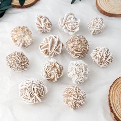 Apengshi 1/2lb Natural Desert Rose Selenite Crystal Rough Raw Stone Mineral Specimen Reiki Collection Energy Stone Home Decoration