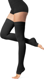 Thigh High Compression Socks,20-30 mmHg Open Toe Compression Stockings for Men Women,for Varicose Veins,Edema,DVT