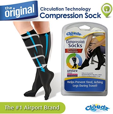 Cloudz - Compression Flight Socks - Medium (Unisex) - (Men's Shoe Size 5-9, Women's Shoe Size 6-10)