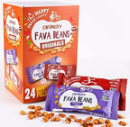 The Happy Snack Company Fava Beans Variety Pack 24 x 1 oz (Smoky BBQ Flavor and Pizza Flavor). High Fiber Vegan Protein Snacks for Adults and Kids. Gluten free. Nut free. Dairy free. Non-GMO and Vegan. Only 130 Cals.