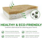 Natural Kitchen Sponges (12 Pack) - Biodegradable Cellulose & Coconut Scrubber Dish Sponges for Kitchen - Eco-Friendly, Non Scratch, Compostable, Non Toxic S-Shaped Natural Sponges for Dishes