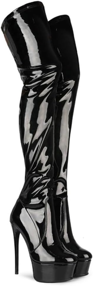 Women's Thigh High Boots Pu Sexy Platform Stiletto HIgh Heels Over Knee Boot For Lady Party Dance Dressy