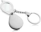 30X Small Pocket Magnifier Glass Portable Jewelers Loupe Travel Folding Magnifying Lens Keychain Handheld Magnifier for Reading Coins Science Jewelry Hobby Travel, 25 Mm Diameter