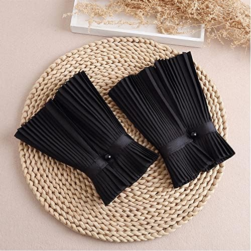 Ruffled Floral Layered Lace Cuffs Wrist Cuffs Black False Sleeves for Women Wrist Black