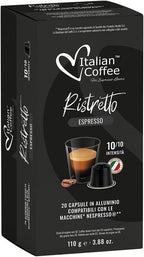 100 Italian Coffee for Espresso Lovers Aluminium Capsules compatible with Original Line Nespresso machines (1 Count (Pack of 100), Aluminum Ristretto)