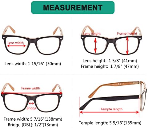 Eyekepper Readers Square Large Lenses Spring-Hinges Reading Glasses Women