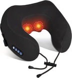 Electric Neck Massager,Portable Heated Kneading Massage Cushion Pillow,Rechargeable Shoulder Neck U-Shaped Massage Shiatsu,for Pain Relief at Home,Car,Office,Travel(Black)