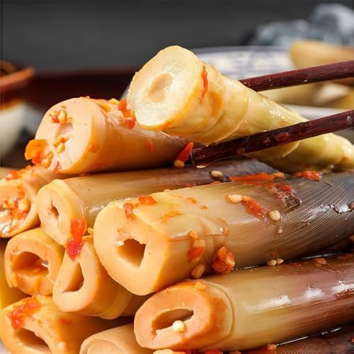 Fresh Hand Peeled Bamboo Shoots - 3 Packs 660g,Pickled Pepper Crispy Bamboo Shoots,Fresh Mountain Pepper Bamboo Shoots,Spicy Chinese Snack,Spicy Strips，Chinese Pickled Bamboo Shoots