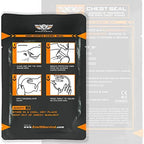 EVERLIT Occlusive Chest Seal Non-Vented Adhesive Dressing for Open Chest Injury and Sucking Chest Wound (6 Count)