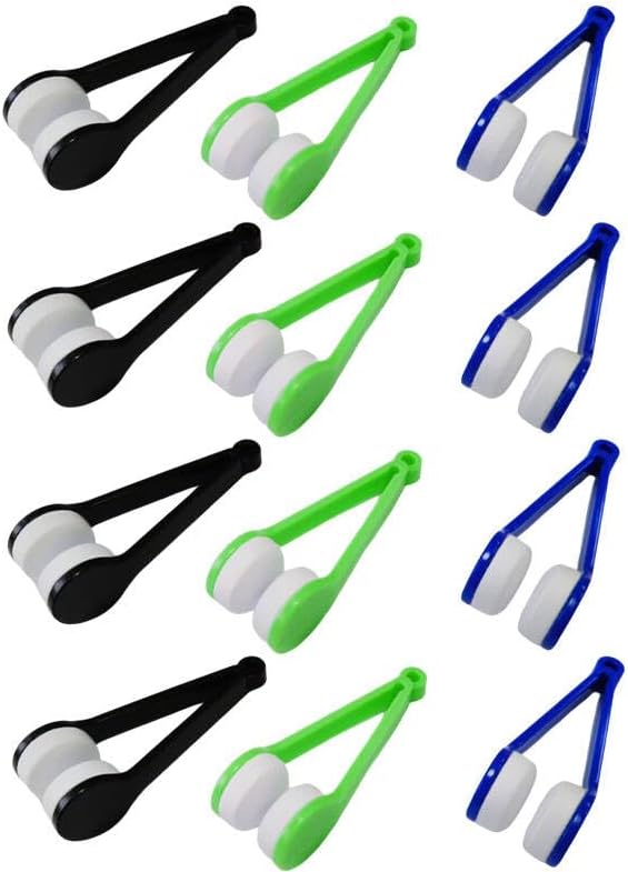 12PCS Eyeglass Cleaner, Mini Microfiber Cloths and Brush for Sunglasses, Eyewear and Reading Glasses