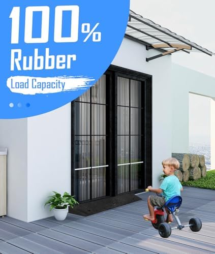 2'' Rise Rubber Threshold Ramp - 2204 LBS Capacity, Non-Slip, Cuttable & Adjustable - Handicap Ramp for Wheelchair Scooter Stroller - Driveway Curb Ramps for Doorways 2" Rise (39.3"x4.7")