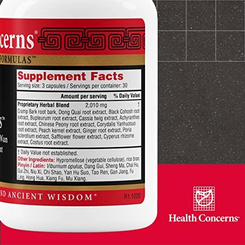 Health Concerns Cramp Bark Plus – Menstrual Cramp Relief & Hormonal Balance – Circulation Support – Dong Quai, Black Cohosh, Bupleurum & Chinese Herbs – Herbal Supplement for Women – 90 Capsules