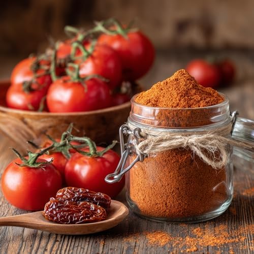 SavorSatch Dried Tomato Powder 8oz Resealable Pouch – Non-GMO, Kosher, Perfect for Cooking, Baking & Emergency Food Supply, Rich Flavor, Easy to Store