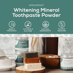Georganics Whitening Mineral Toothpaste Powder – Spearmint – Stain Removing & Teeth Whitening -4.2 oz