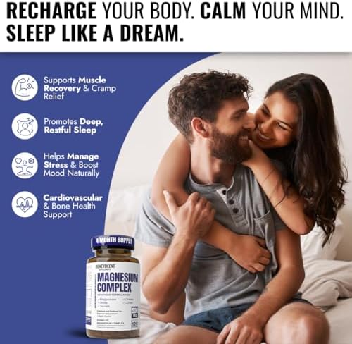 Premium Magnesium Capsules 500mg, High Absorption Formula Chelated Buffered Citrate to Support Digestion, Bone, Sleep & Muscle Health – Magnesium Complex - 120 Capsules