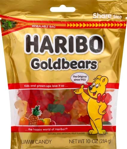 HARIBO Goldbears Gummi Candy - Resealable 10 oz. Bag (Pack of 2)