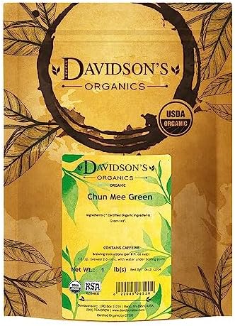 Davidson's Organics, Chun Mee Green, Loose Leaf Tea, 16-Ounce Bag