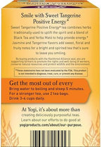 Yogi Sweet Tangerine Positive Energy Tea - 16 Tea Bags per Pack (6 Packs) - Organic Tangerine Energy Tea - Includes Black Tea Leaf, Yerba Mate Leaf, Ashwagandha Root & More