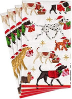 Caspari Christmas Delivery Paper Guest Towel Napkins in White - 15 Per Package