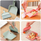 Mini Broom and Dustpan Set, Portable Hand Broom with Small Dustpan for Desktop Cleaning, Home Accessory for Office, Kitchen, and Indoor Use, 2 Sets (Blue Pink)