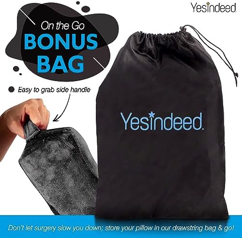 YESINDEED The Original Brazilian Butt Lift Pillow – Dr. Approved for Post Surgery Recovery Seat – BBL Foam Pillow + Cover Bag Firm Support Cushion Butt Support Technology…