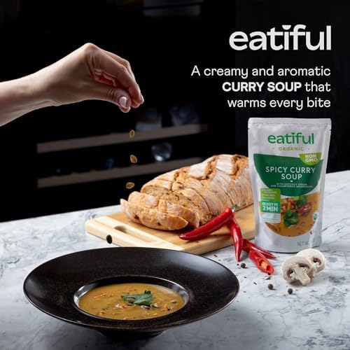 EATIFUL Curry Soup, Made With Organic Vegetables, Thai Ready To Eat Vegan Curry Soup, No Added Preservatives, Gluten Free, NON GMO, 14.1 Ounce (Pack of 5)