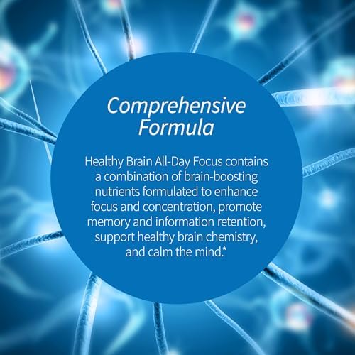 Applied Nutrition Healthy Brain All-Day Focus - 50 Tablets, Pack of 2 - Powerful 3-in-1 Brain Booster with Turmeric Extract - 50 Total Servings