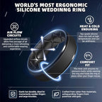 Egnaro Men's Rings 8.5mm Wide-2mm Thick Inner Arc Ergonomic Breathable Rubber Wedding bands-Hypoallergenic for Gym/Outdoor/Gift((1-7 Variety Pack with Half Size)