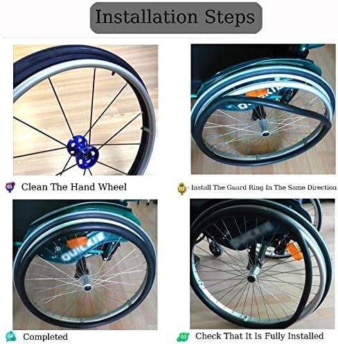 YZRYXHWL Wheelchair Cover Wheelchair Accessories 24in Wheelchair Push Rim Covers 1 Pair Non-Slip Wear-Resistant Hand Push Cover Wheelchair Rear Wheel Push Ring Protective Cover (Color : Black)