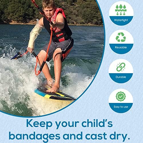 Reusable Waterproof Cast Cover for Child Small Full Arm (A26) - Pool, Shower, & Bath Safe, Skin-Friendly Bandage Protector for Hand, Wrist, Elbow & Arm - Made in USA