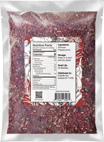 Soeos Sichuan Peppercorns, 16oz(454g), Authentic Szechuan Red Peppercorn, Numbing and Tingle Effect, Less Seeds, Strong Flavor, Essential for Mapo Tofu, Kung Pao Chicken and Asine Cusine