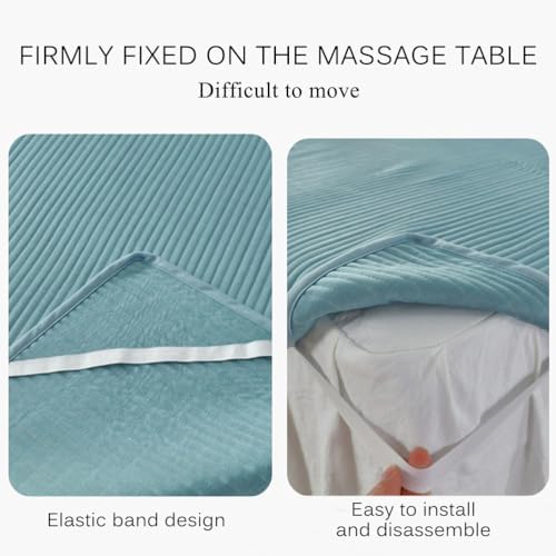 Pink,70x185cm(S),LDLCYCN Cooling Massage Table Mattress Pad with Face Hole Thin Massage Table Mattress Topper with Elastic Band Lash Bed Cushion Spa Beauty Table Bed Pad for Summer Washable