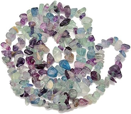 3-5mm Natural Mutilcolor Fluorite Gemstone Chips Loose Beads Semi Precious for Jewelry Making DIY Handmade Craft Supplies 1 Strand per Bag Approxi 32"