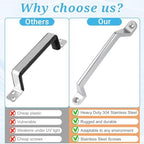 2 Pcs RV Grab Door Handle 304 Stainless Steel Entry Door Assist Handle Heavy Duty Metal Grab Bars Grab Pull Handles Entry Door Assist Bar for RV, Trailer, Camper, Cargo Trailer, Boat