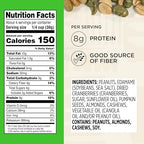 Snak Club Protein Power Snack Mix with Peanuts, Roasted Edamame, Dried Cranberries, Pumpkin Seeds, Almonds, and Cashews, Gluten-Free and Kosher Trail Mix Snacks, 4.2 oz Resealable Bags, 6 Pack