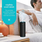 Homedics Portable Humidifier - Small Air Humidifiers for Bedroom, Plants, Office, Travel - Cool Mist Humidifiers, Color-Changing Accent Light, 2 Mist Settings, Matte Black