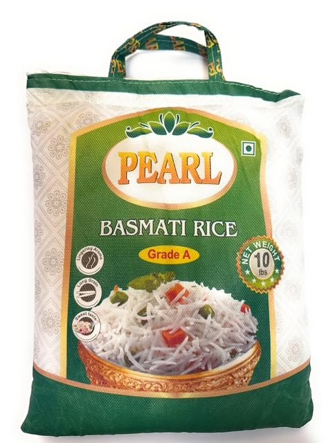 Premium Grade A Basmati Rice, Long Grain Pakistani White Rice - 10lbs