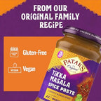 Patak’s Tikka Masala Spice Paste - Medium Indian Curry Paste w/a Blend of Freshly Ground Spices - Vegan & Gluten-Free - Flavorful Tikka Masala Curry Base for Home Cooking & More - 10oz Jar (Pack of 2)