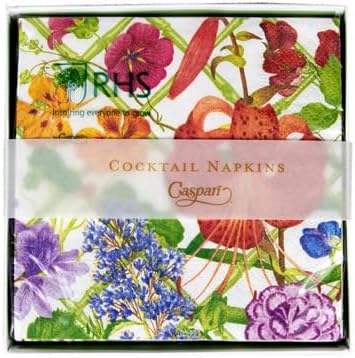 Caspari Floral Trellis Boxed Cocktail Napkins - 40 Per Box