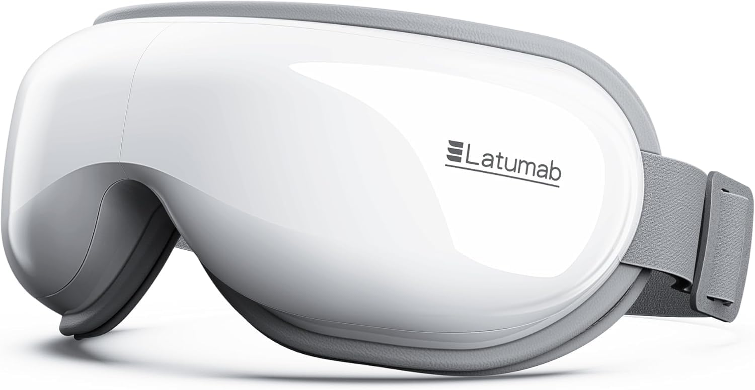 latumab Eye Massager with Heat, Heated Eye Mask with Bluetooth Music, Face Massager, Mask for Migraine & Headache Relief, Improved Sleep, Birthday Gifts for Mom Dad Women Men Her Him