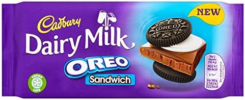 Cadbury Dairy Milk Oreo Sandwich chocolate Bar 92g (Pack of 4)
